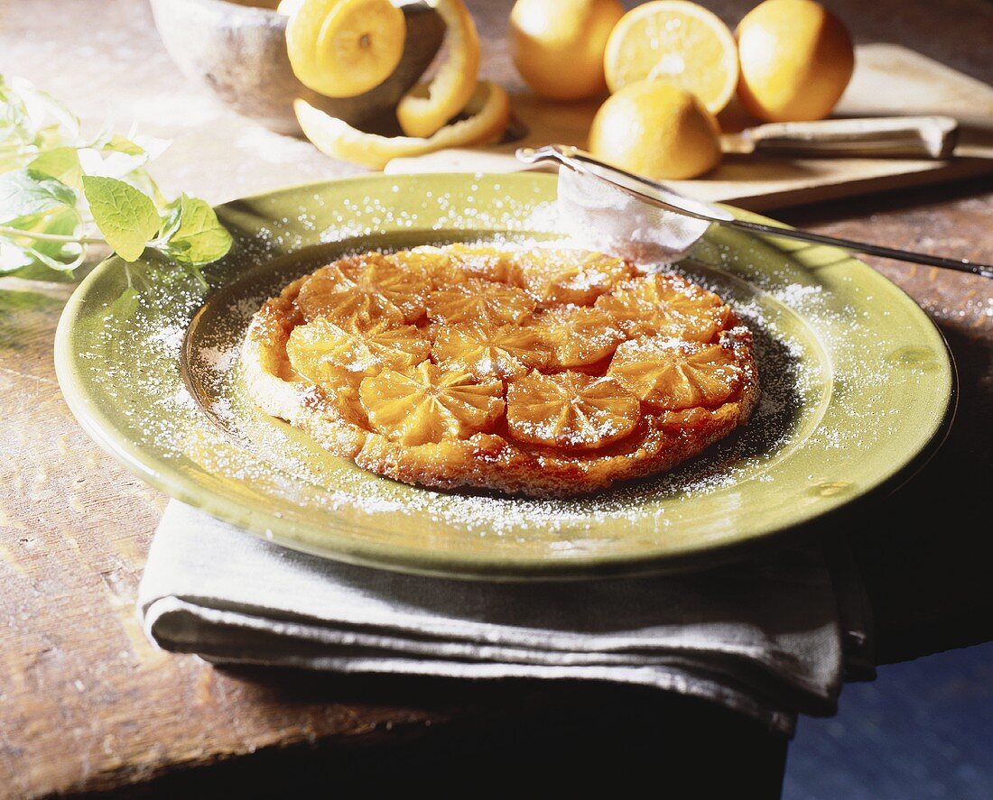 Caramelised orange tartlet