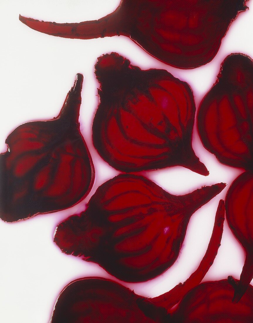 Beetroot in transparent thin slices