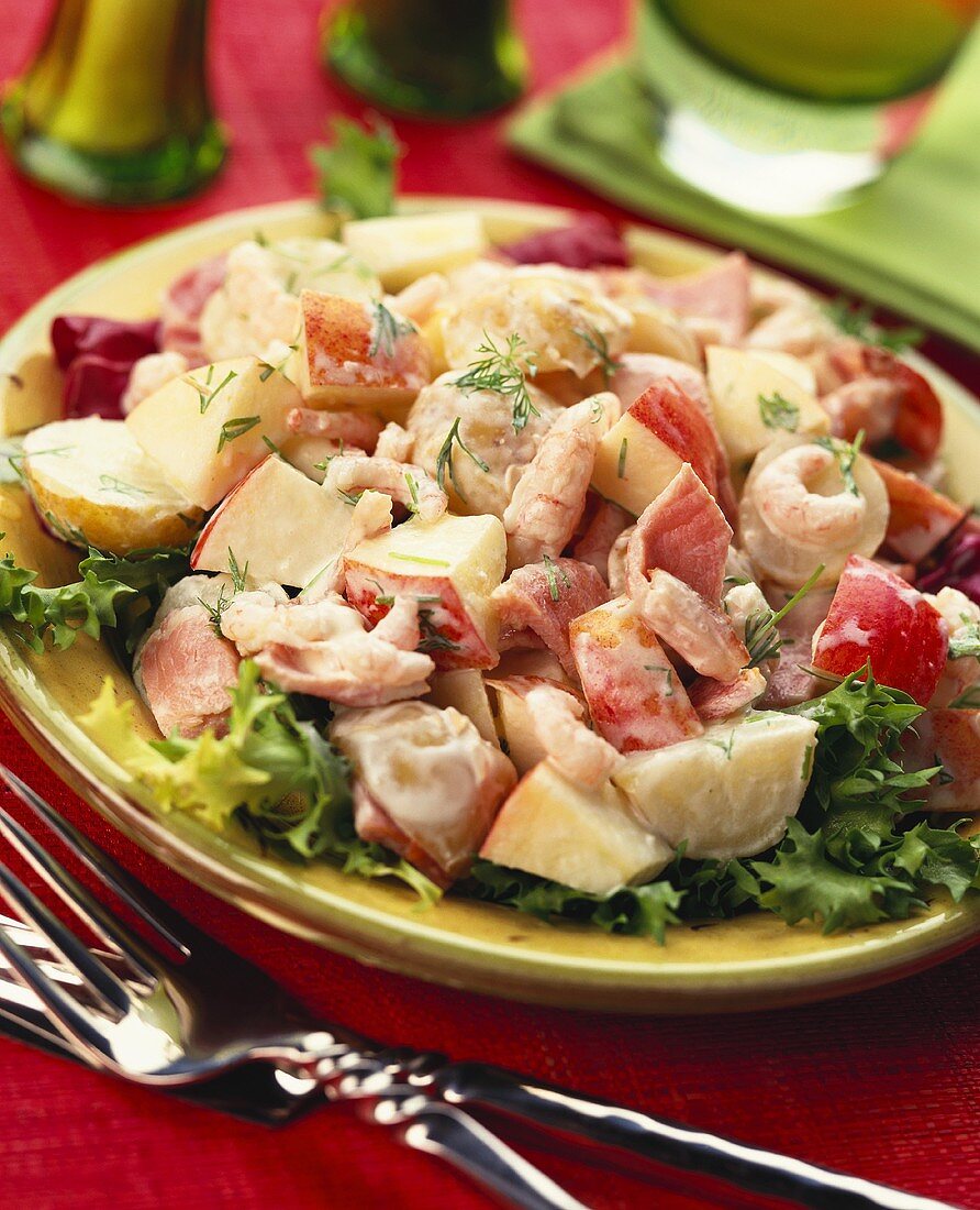 Apfel-Shrimps-Salat