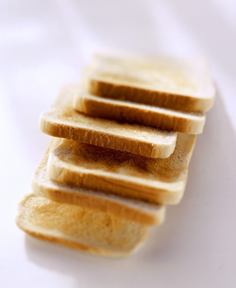 Slices of toast lying on top of each other