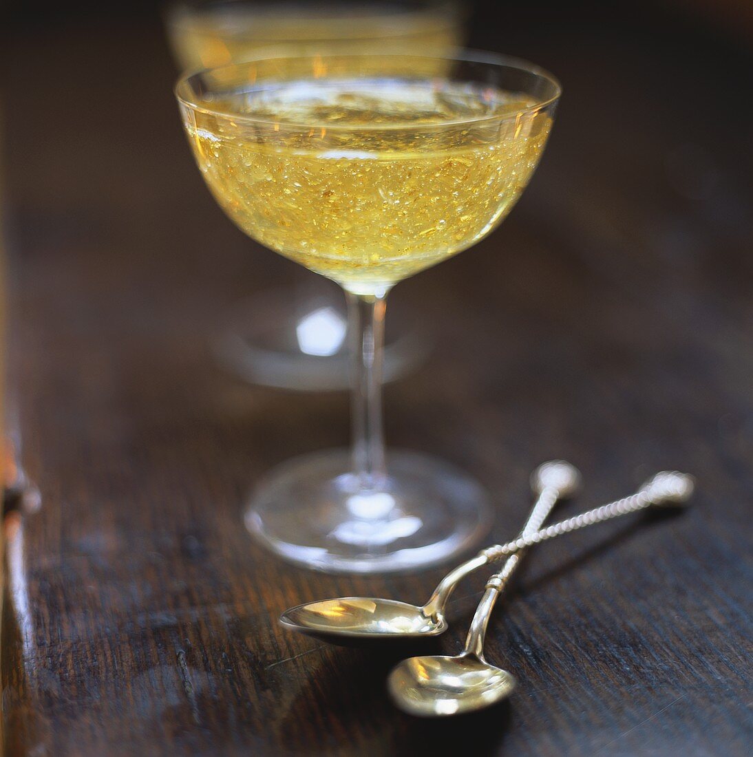 Champagne jelly in a stemmed glass