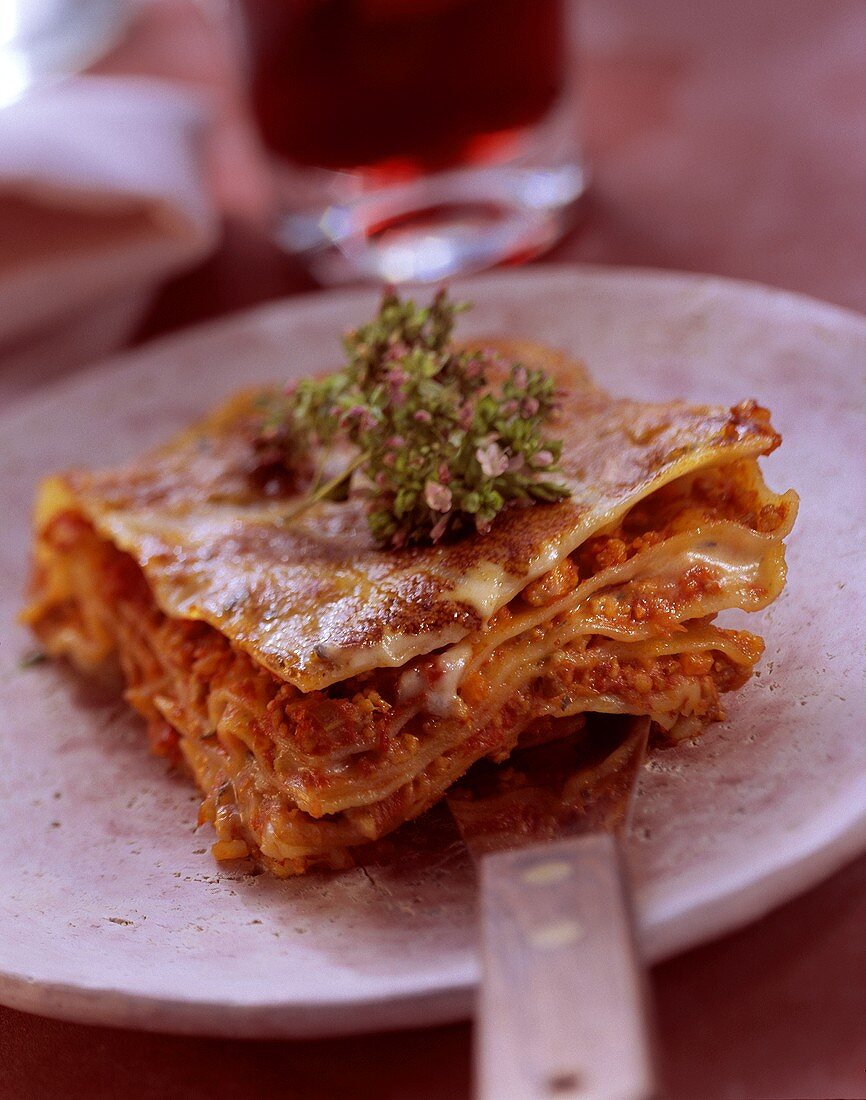 Lasagna with gorgonzola sauce