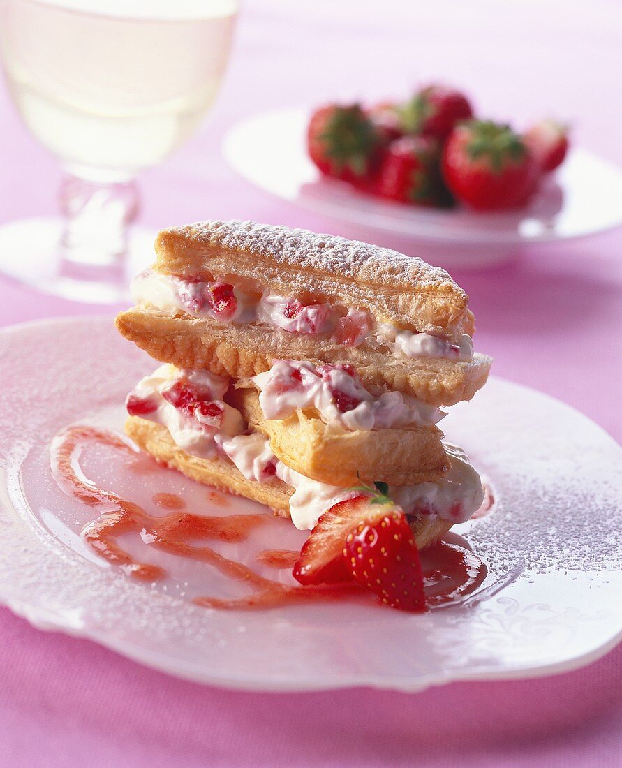 Puff pastry with strawberries