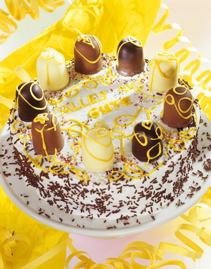 Chocolate marshmallow cake for child's birthday