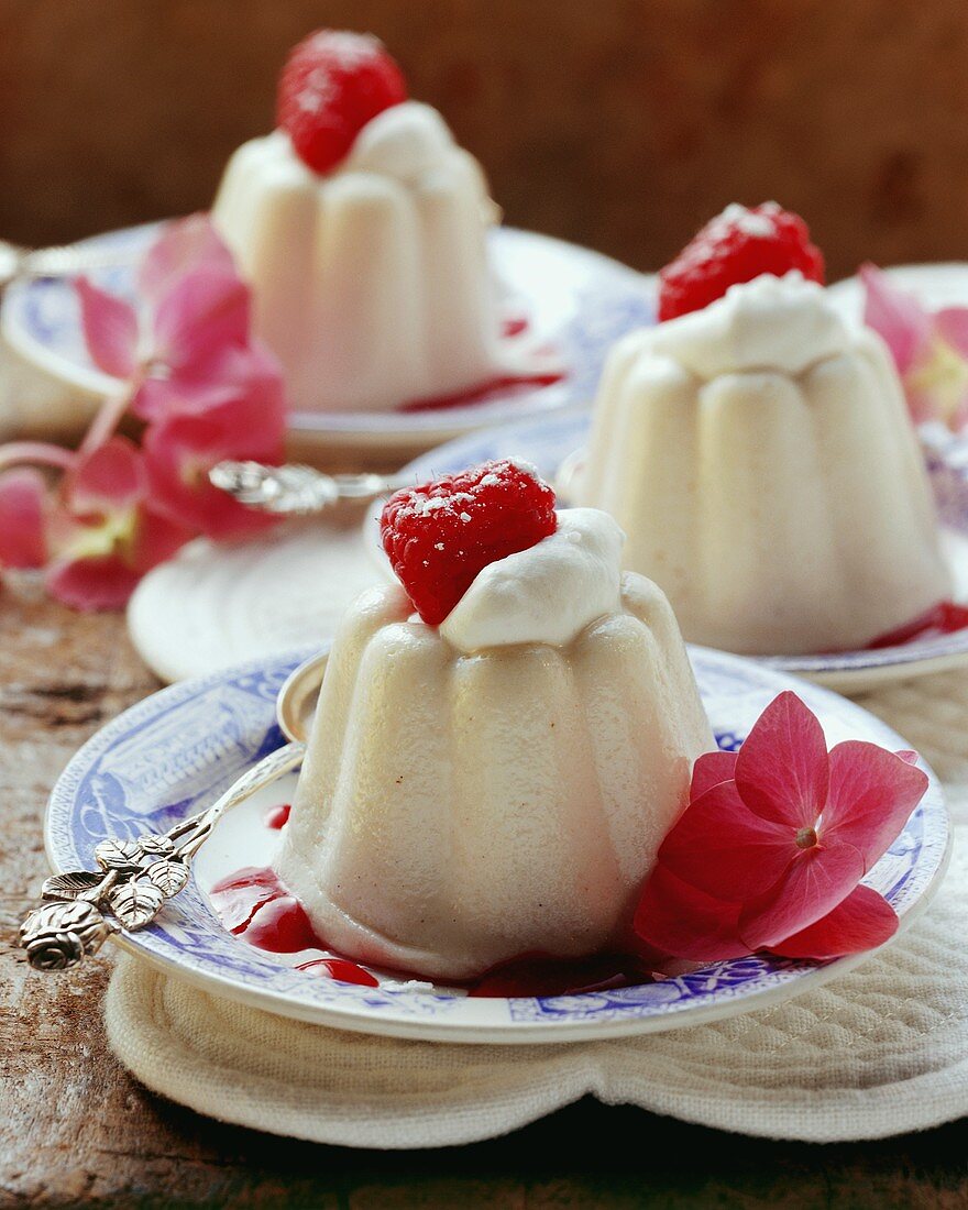 Blanc Manger (Almond blancmange with raspberries, Switzerland)