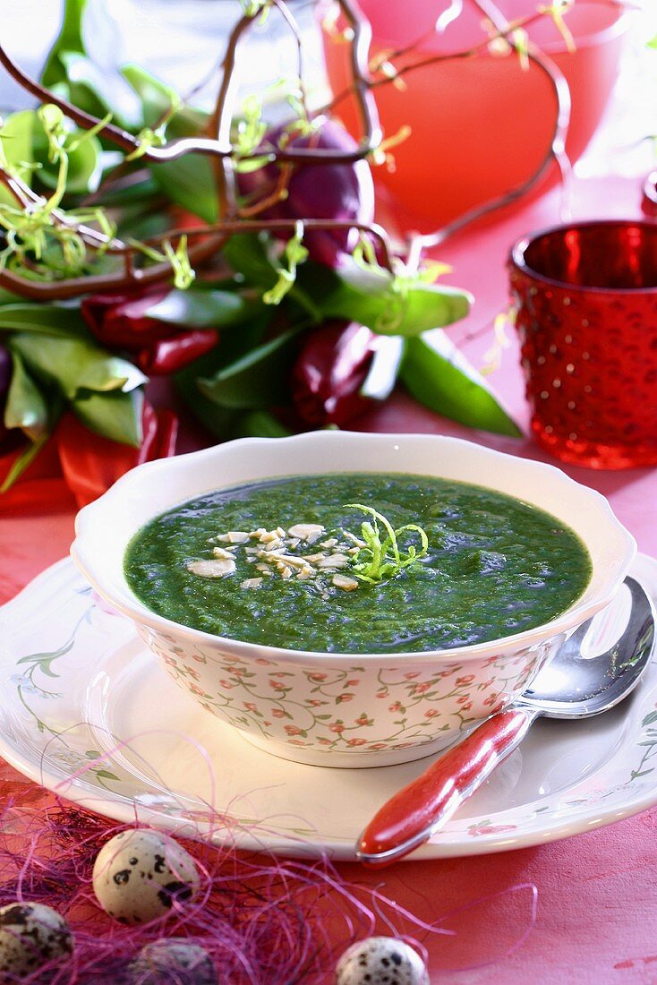 Spinach soup for Easter (Poland)