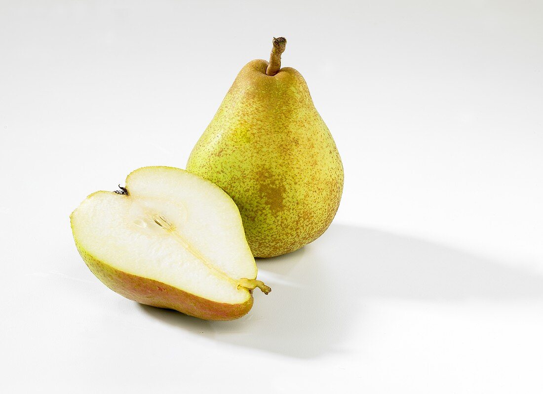 Whole pear and half pear
