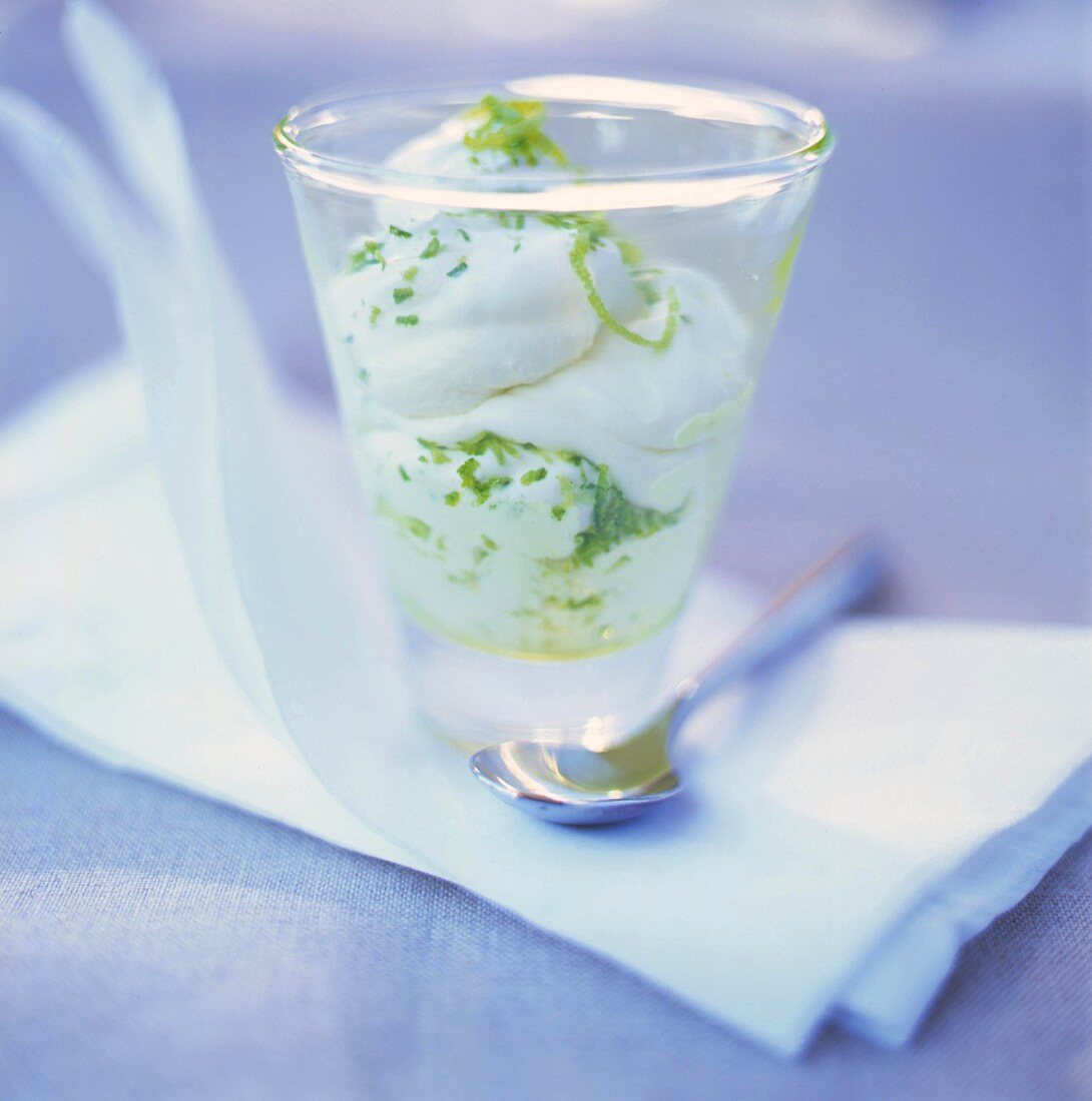Ice-cooled lime mousse