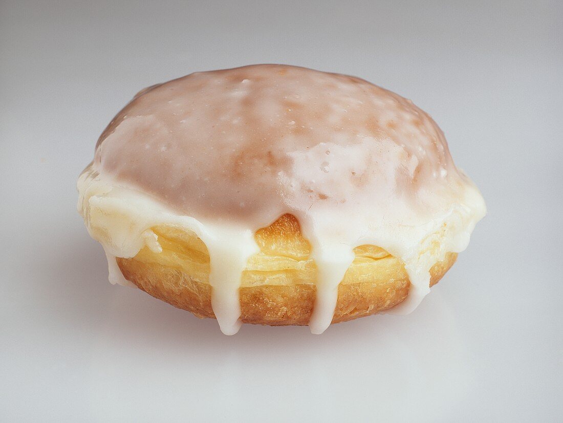 An iced doughnut