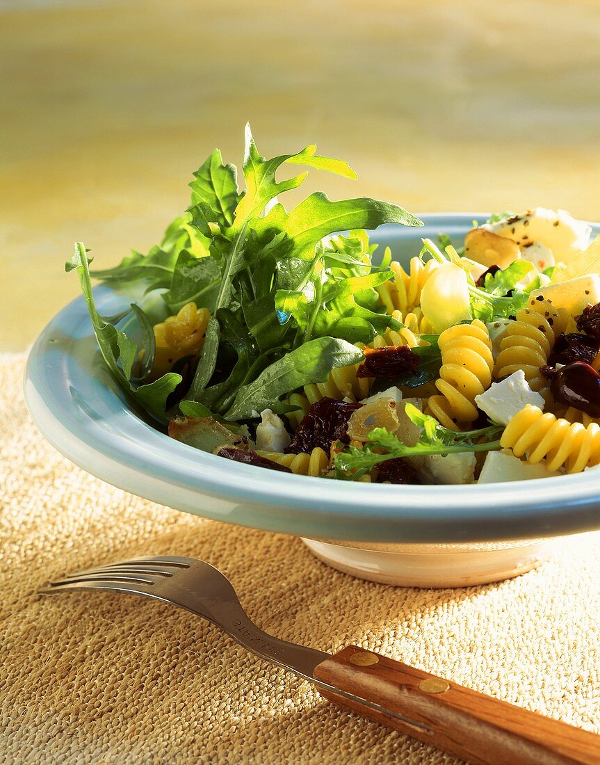 Fusilli mit Rucola und Schafskäse