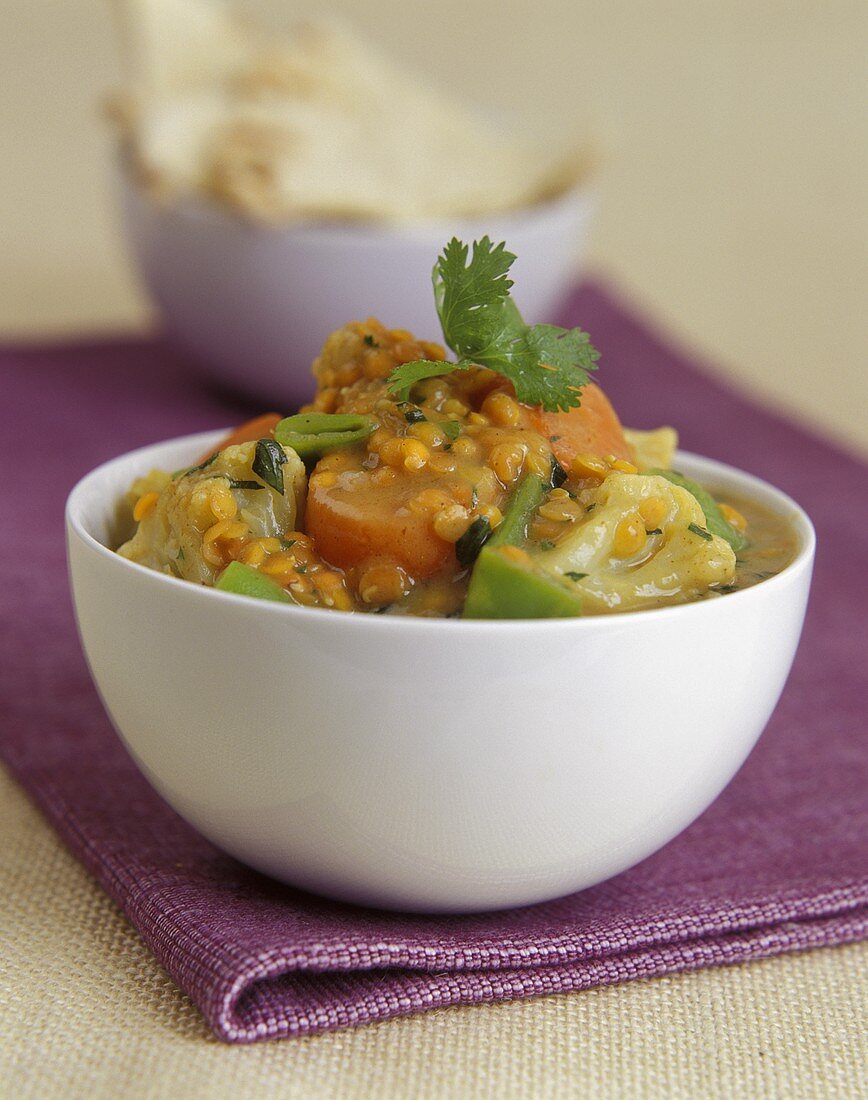 Cauliflower dahl (Indian cauliflower and lentil stew)