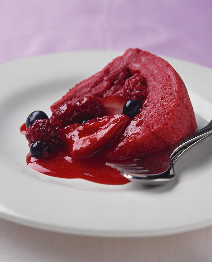 A piece of summer pudding