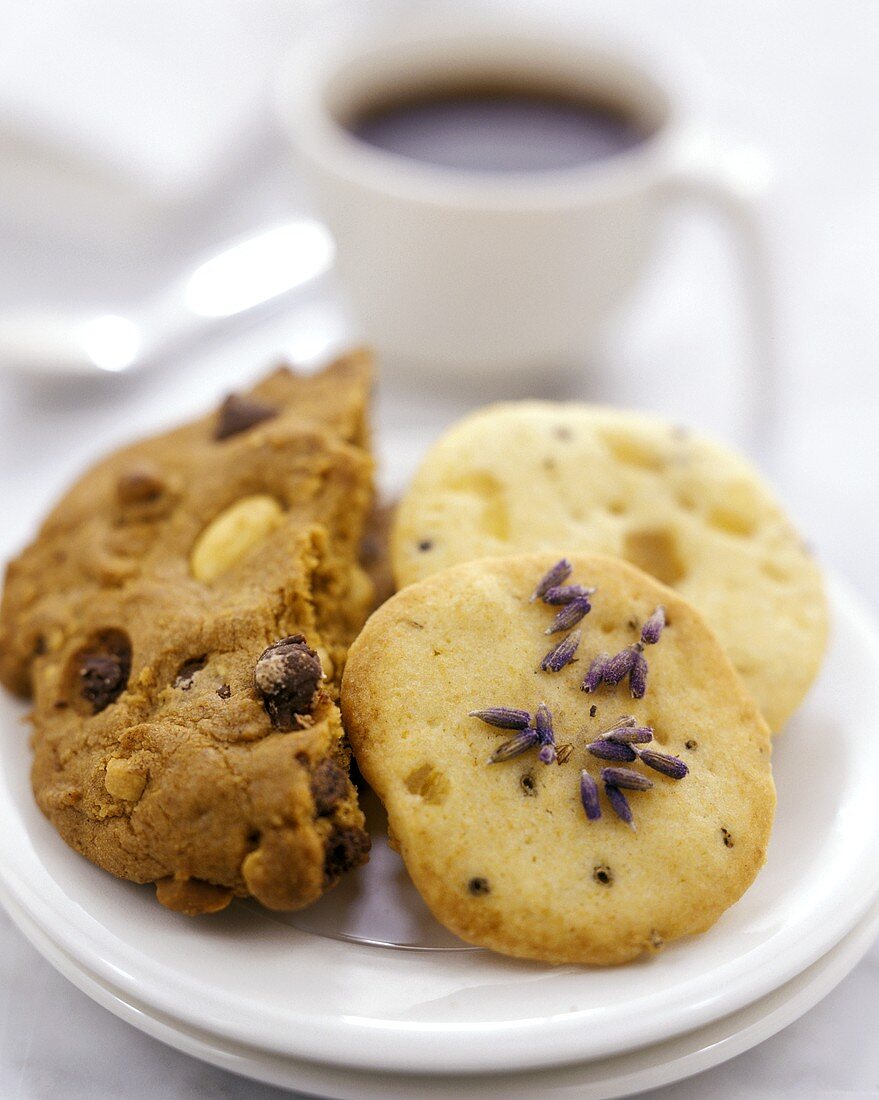 Chocolate Chip Cookies mit Zimt und Lavendel-Ingwer-Cookies
