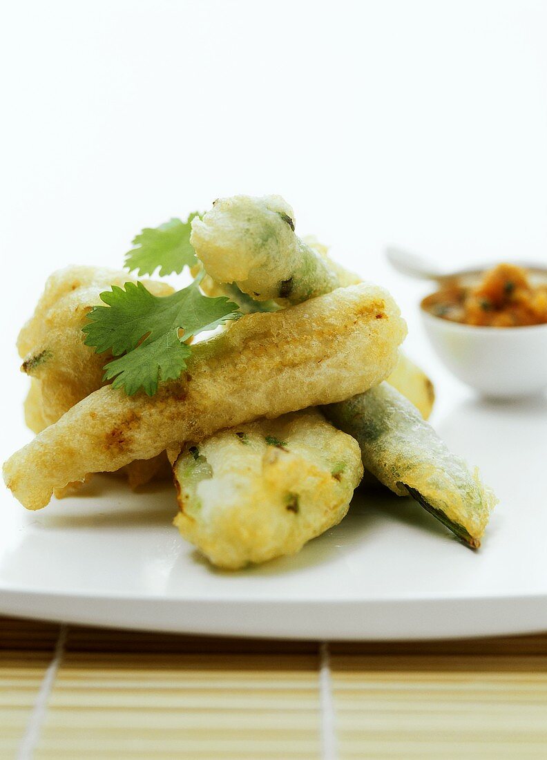 Courgette in tempura batter