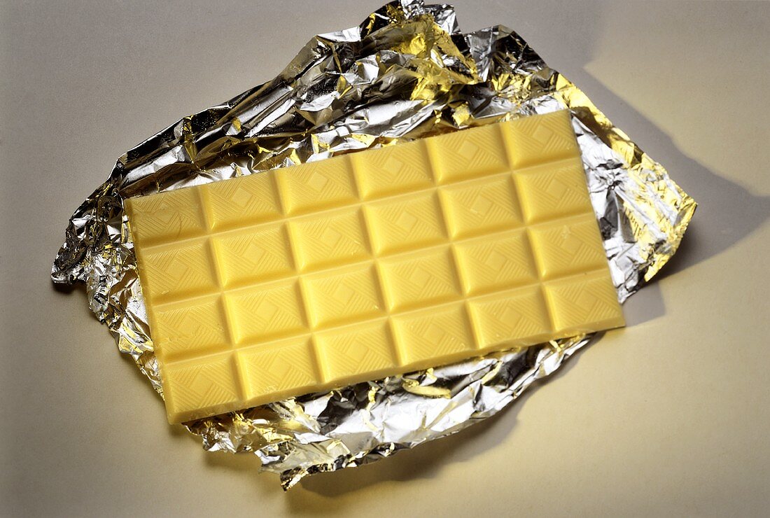 A bar of white chocolate