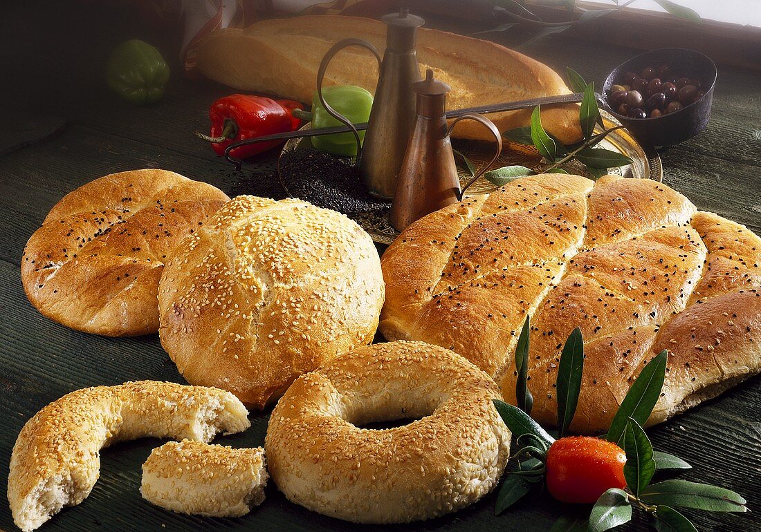 Flatbread and sesame rolls from Turkey