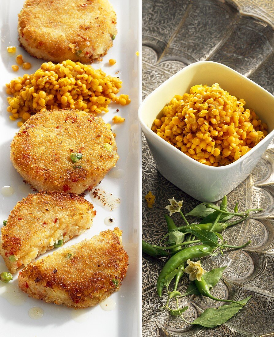 Vegetable burgers with lentils