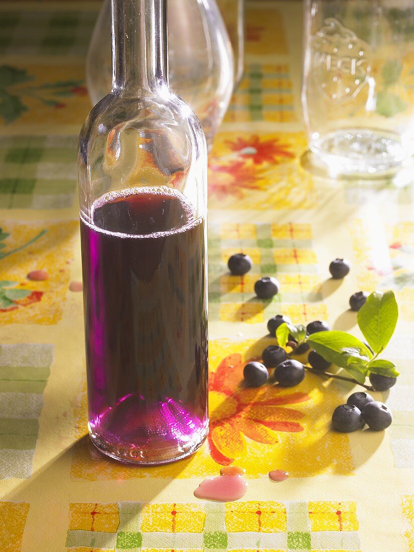 Home-made blueberry wine
