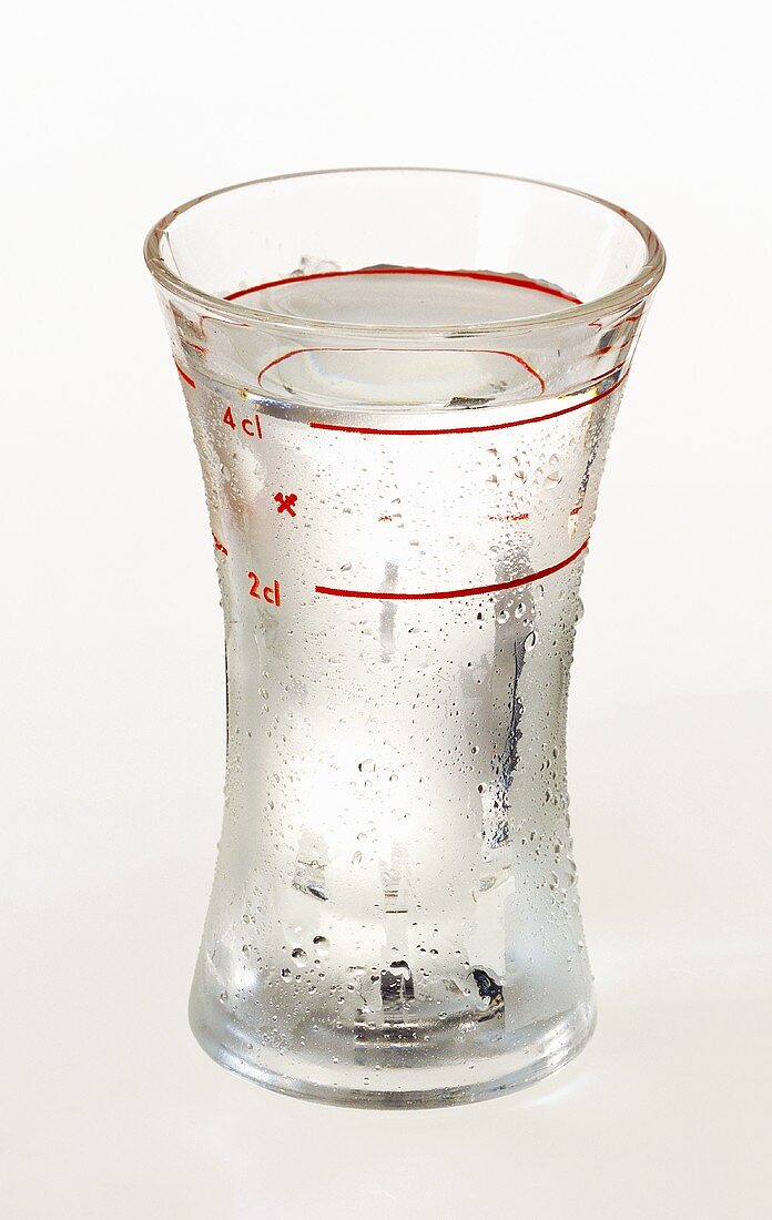 Clear schnapps in glass