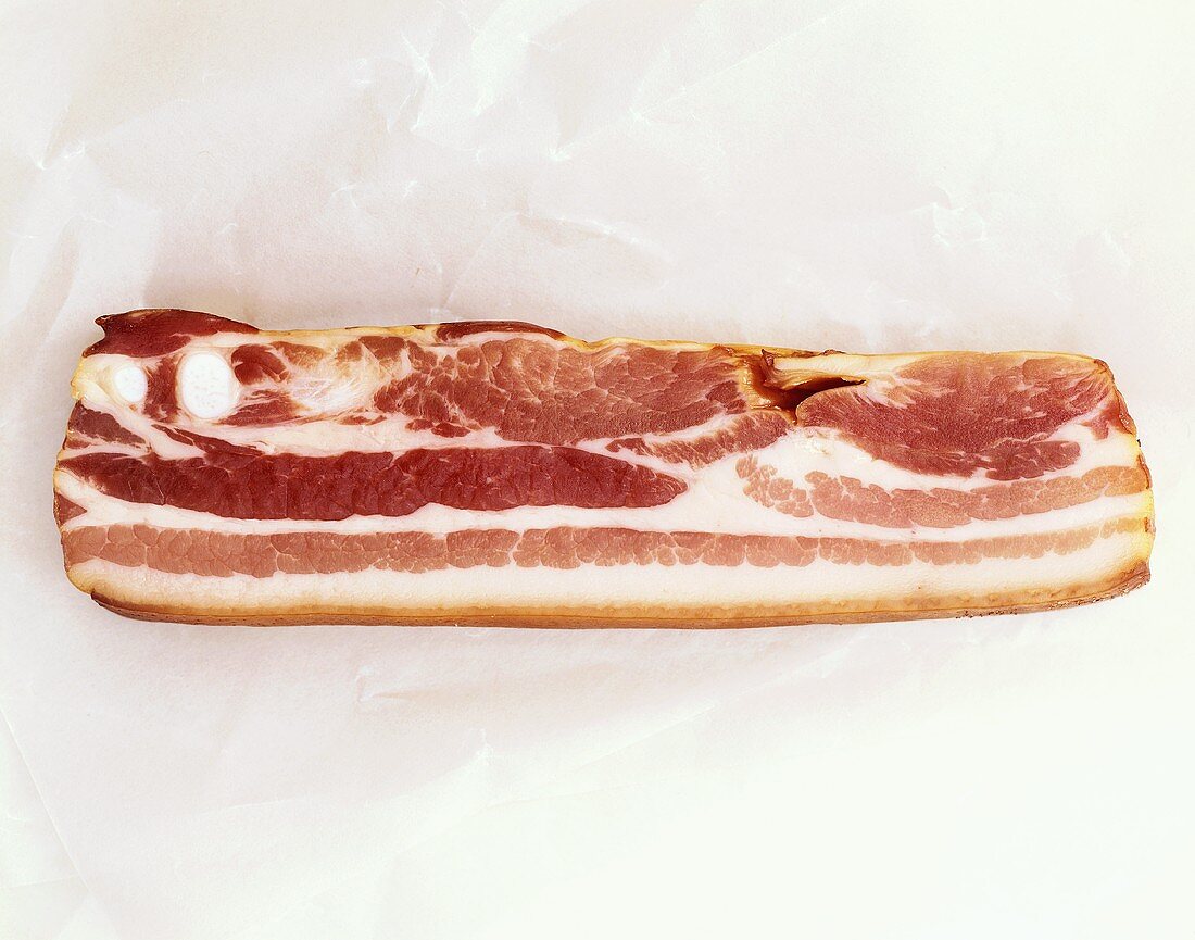Rasher of bacon on paper