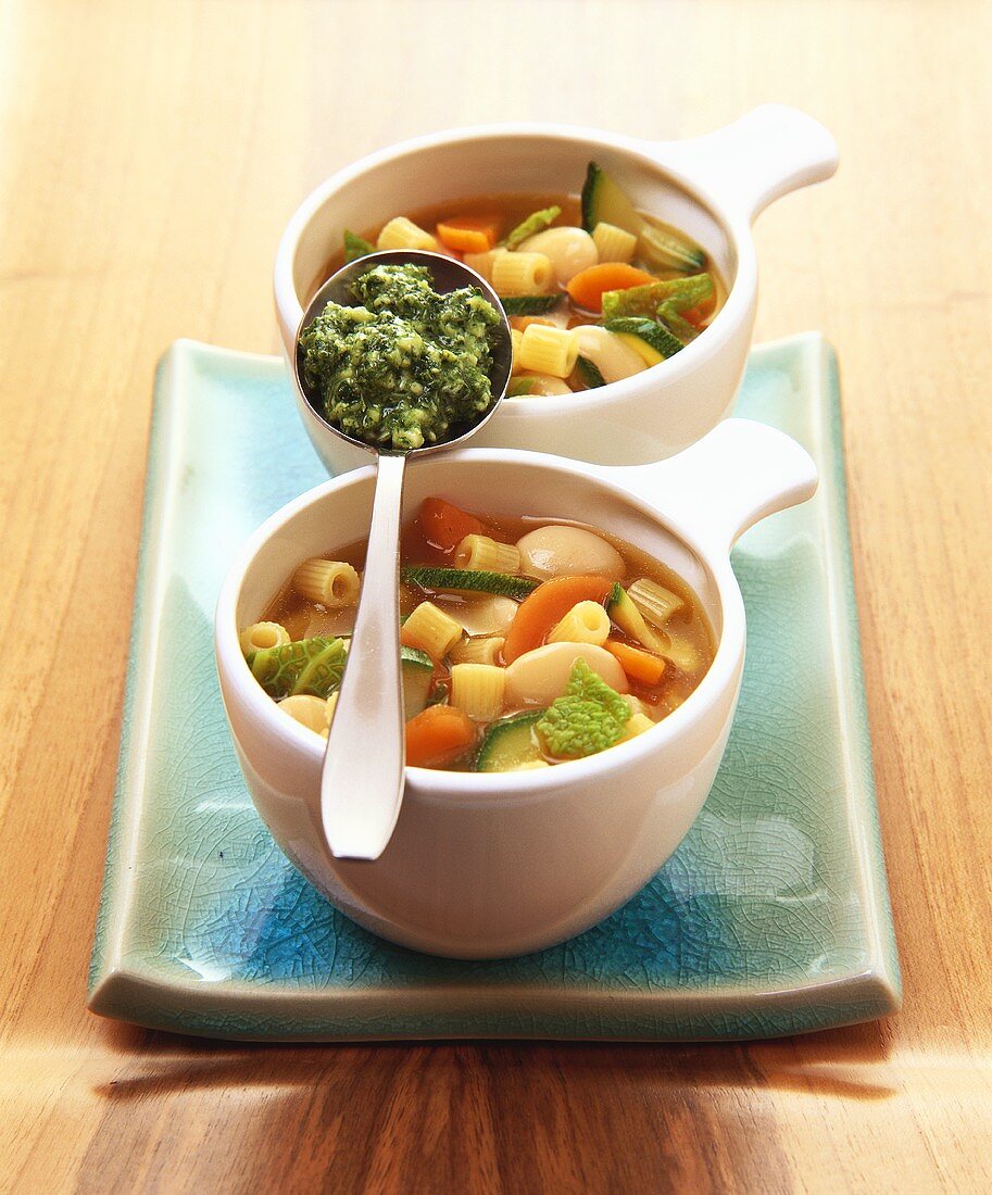 Minestrone with Pesto