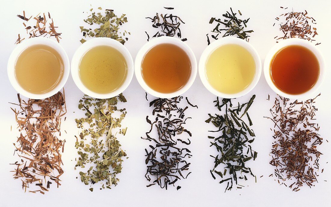 Lapacho tea, mate tea, black and green tea, Rooibos tea