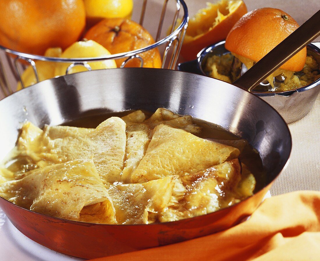 Crepes Suzette in Pfanne