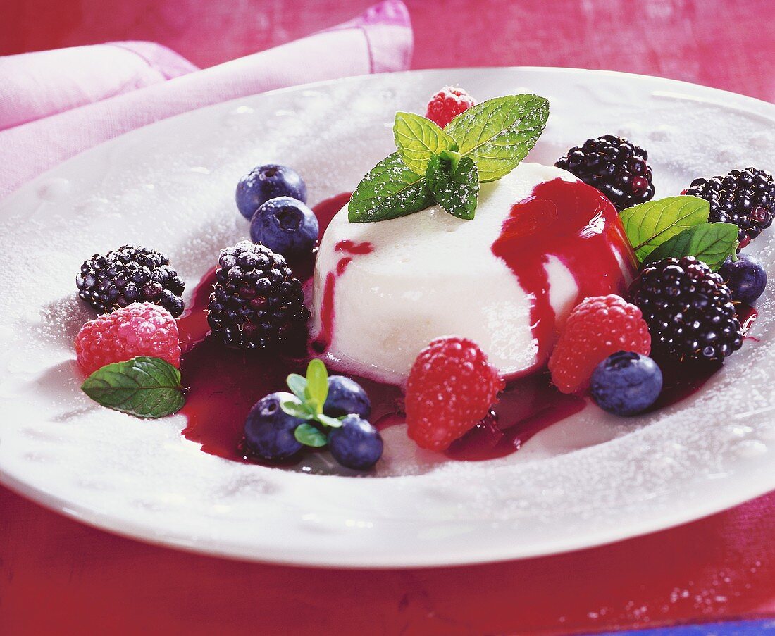 Buttermilk mousse with forest fruits