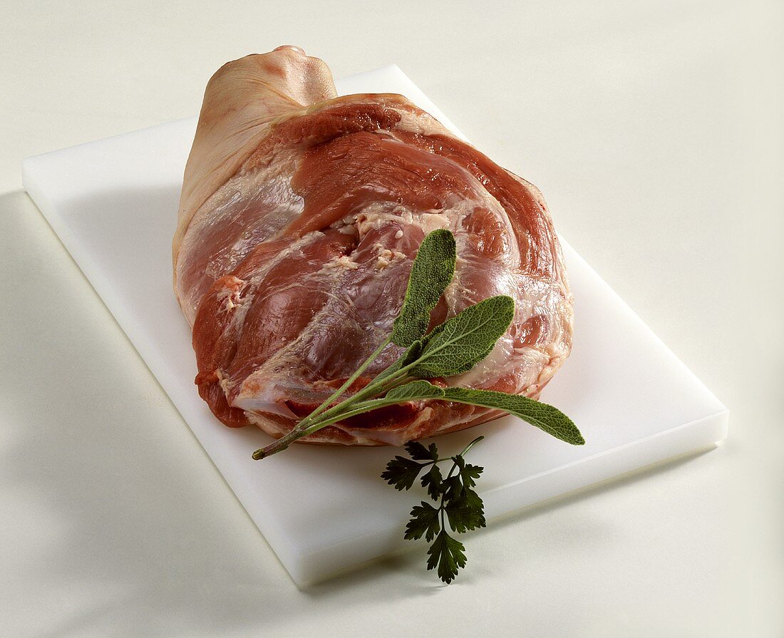 Leg of suckling pig with skin and bone