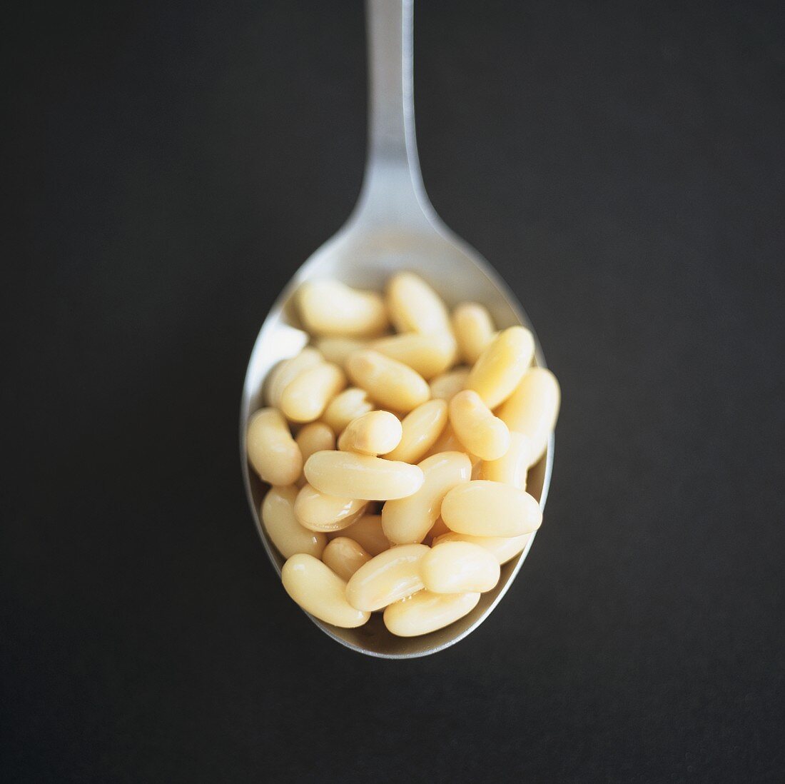 White beans on spoon