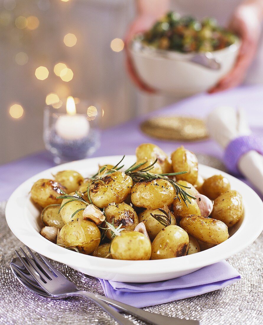 Rosemary potatoes with garlic for Christmas