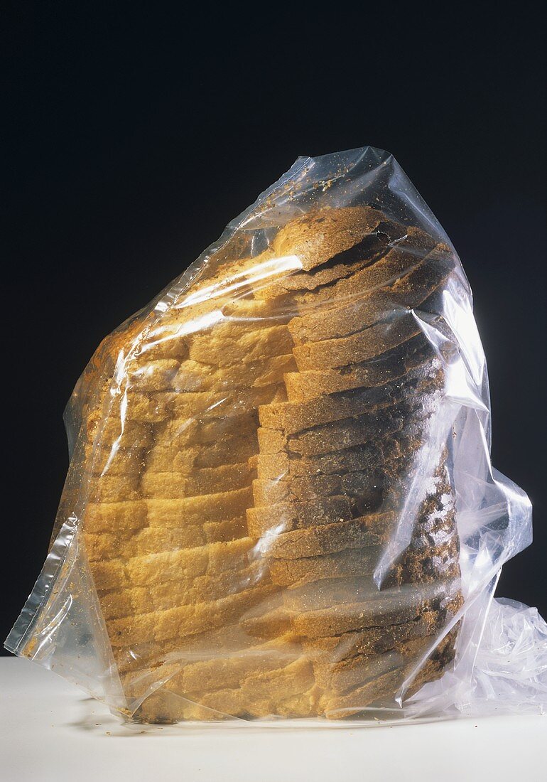 Slices of bread in plastic bag