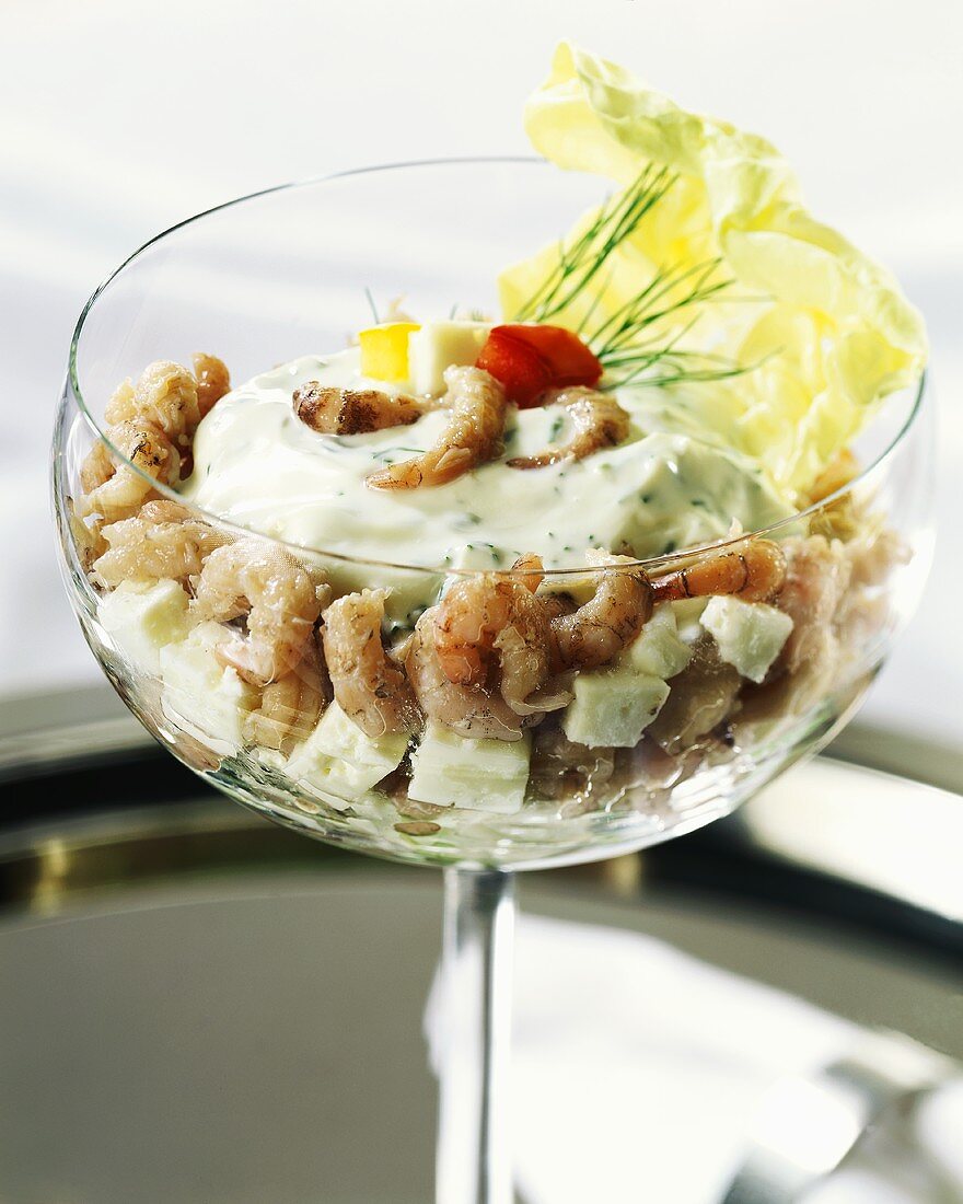 Frisian style shrimp cocktail with sheep's cheese