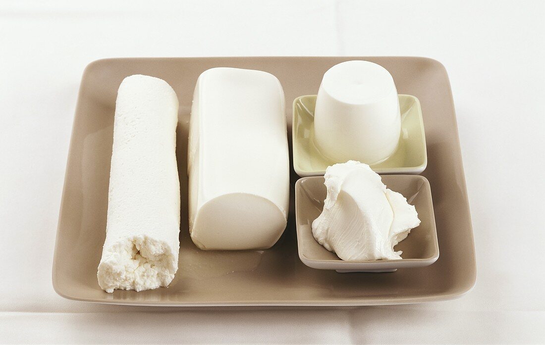 Various types of cow's, sheep's and goat's milk cheese