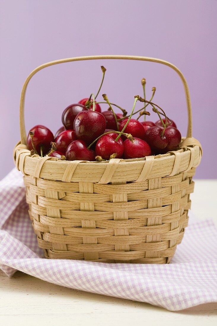 Cherries in a basket