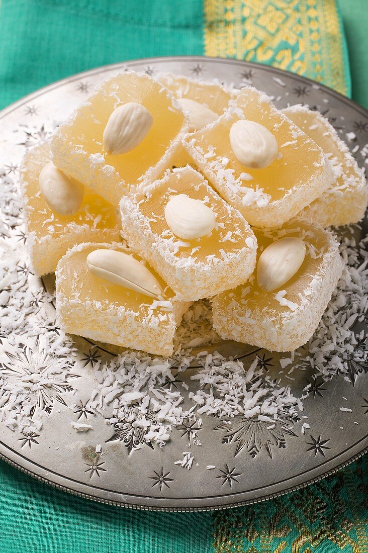 Turkish Delight with almonds and coconut