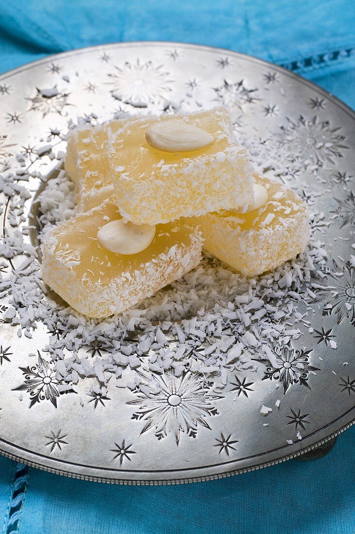 Turkish Delight with almonds and coconut