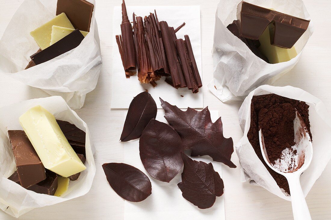 Chocolate still life with cocoa powder