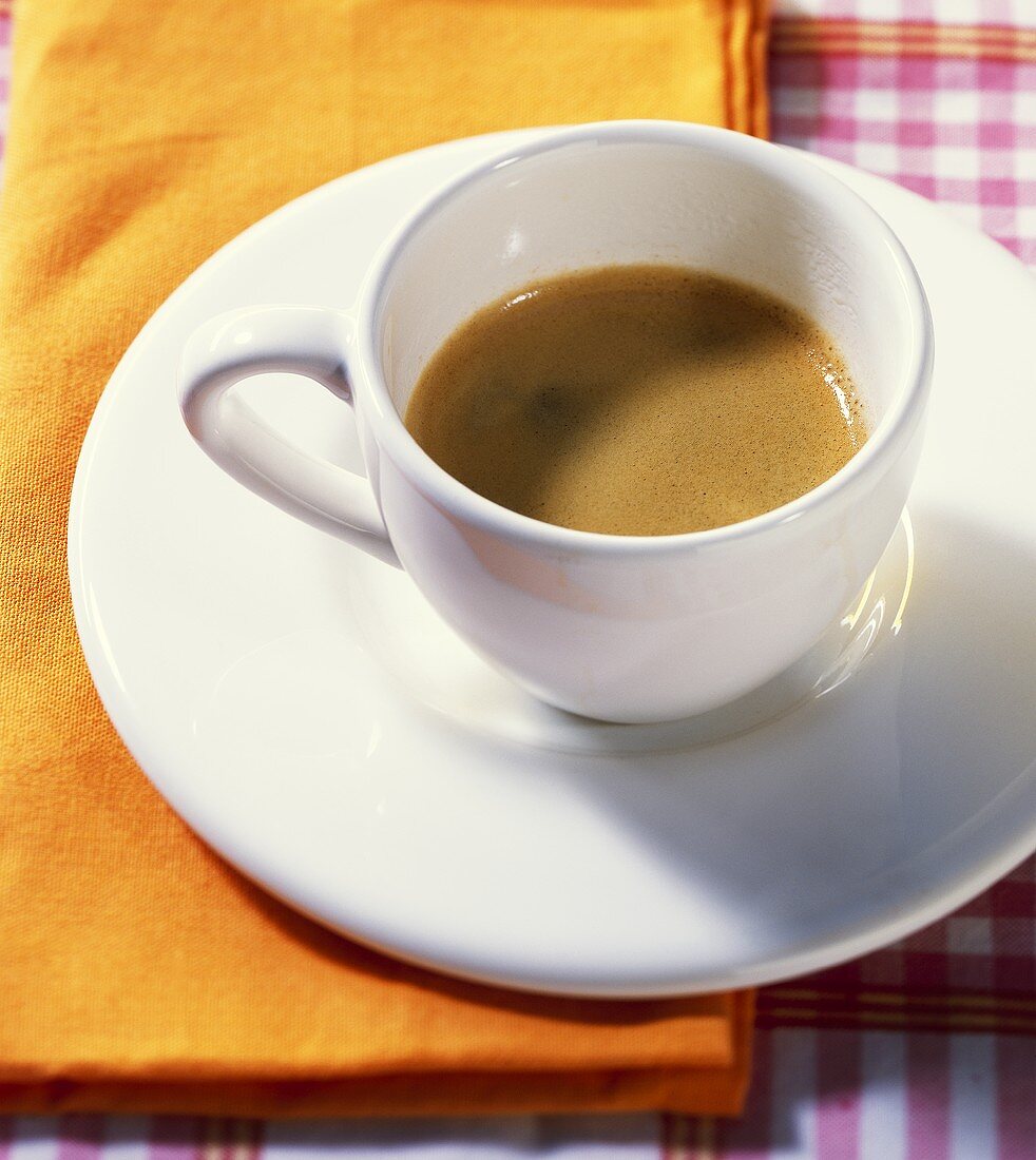 Espresso in white cup