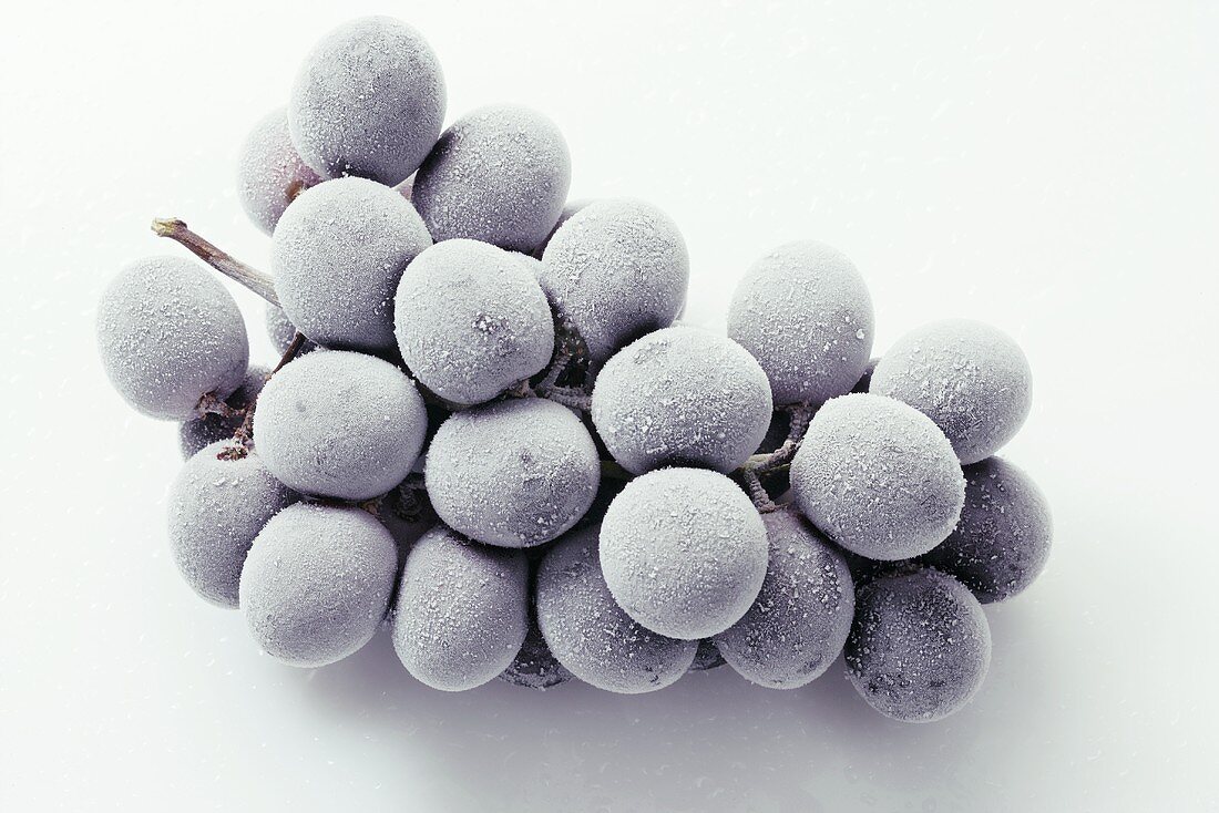 Frozen black grapes