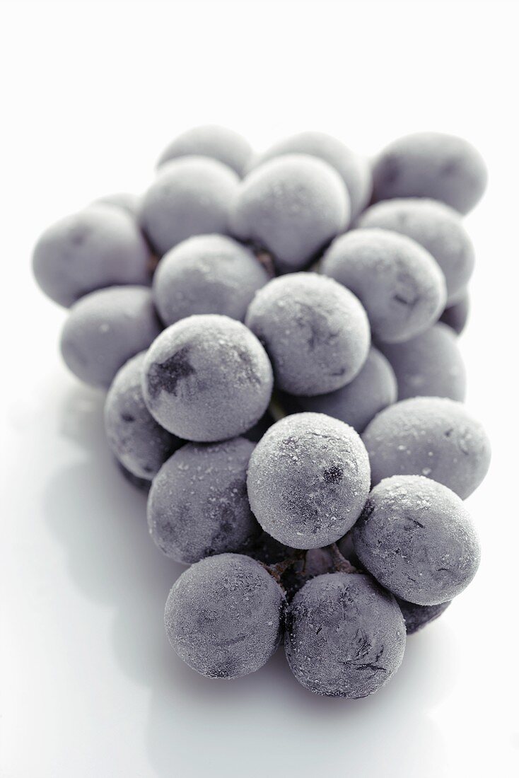 Frozen black grapes