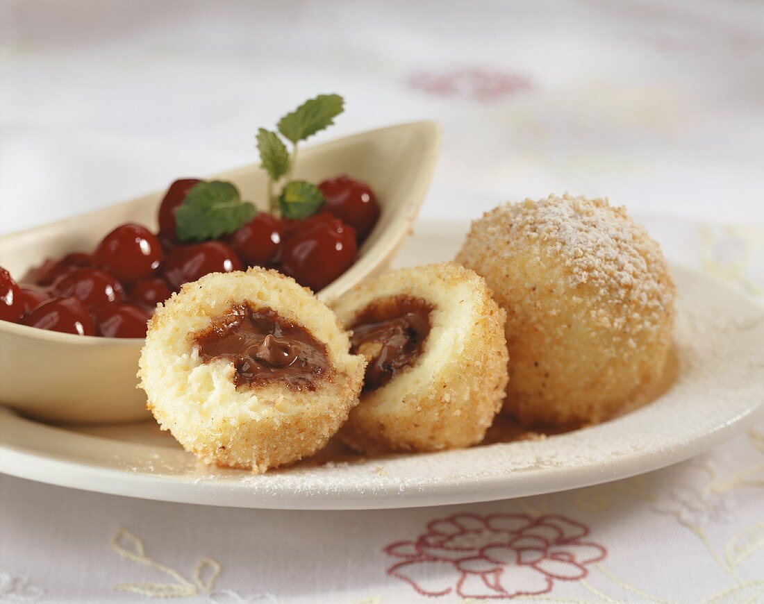 Quark dumplings with sour cherries