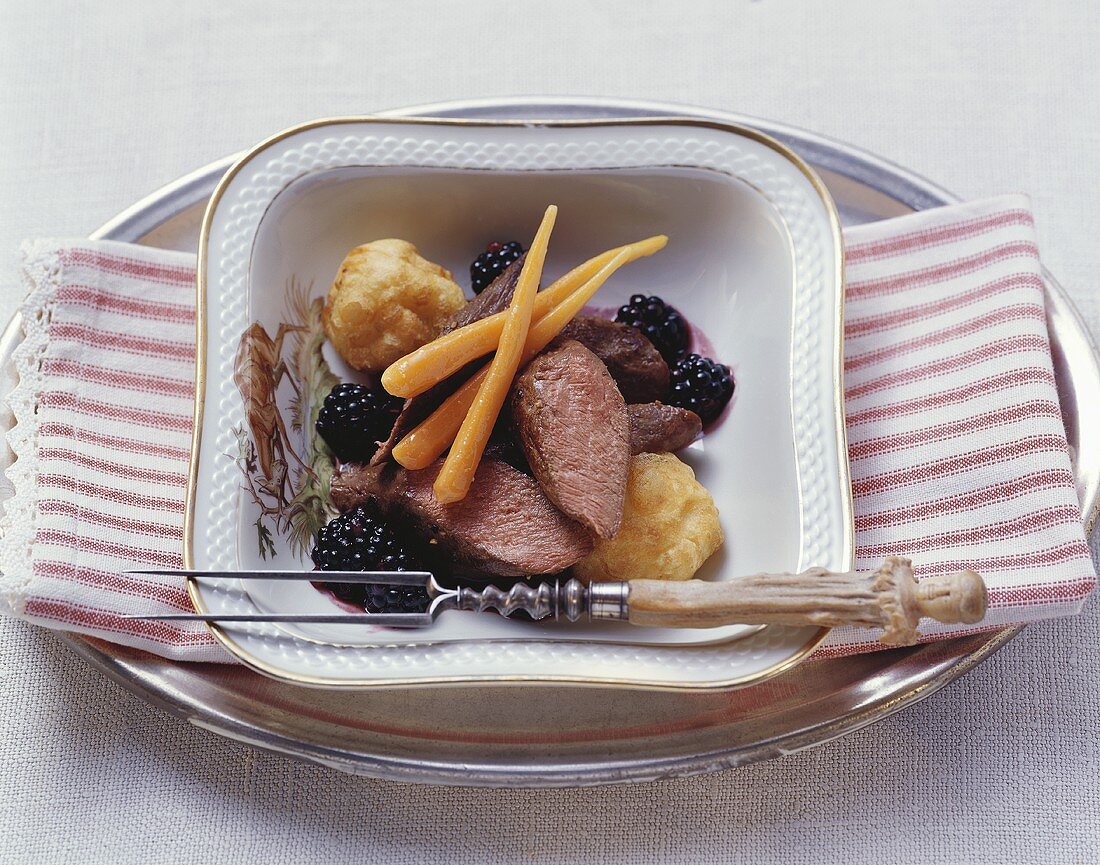 Lepre in salsa di more (Saddle of hare with blackberry sauce)