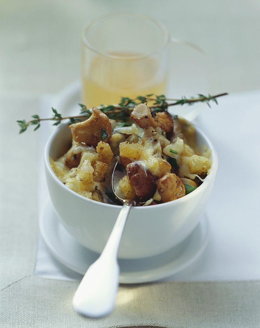 Mushroom gratin with thyme