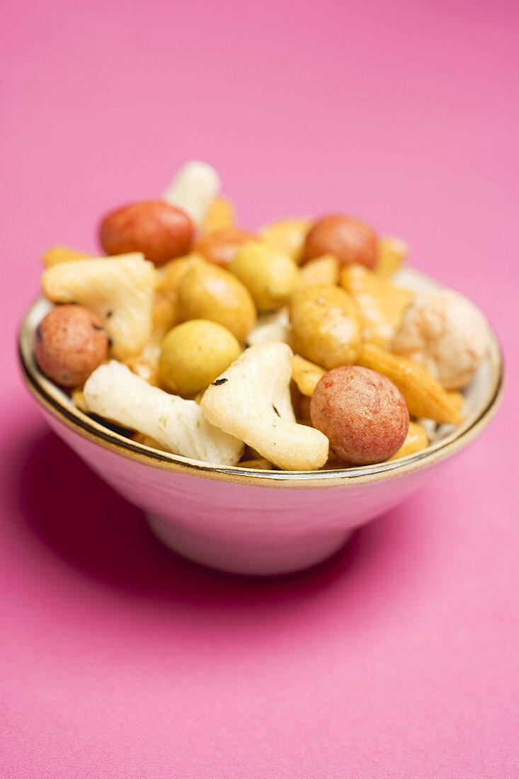 Nibbles from Japan in small white bowl