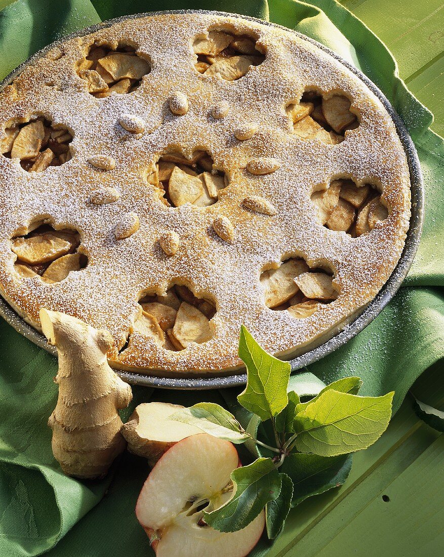 Apple pie with candied ginger