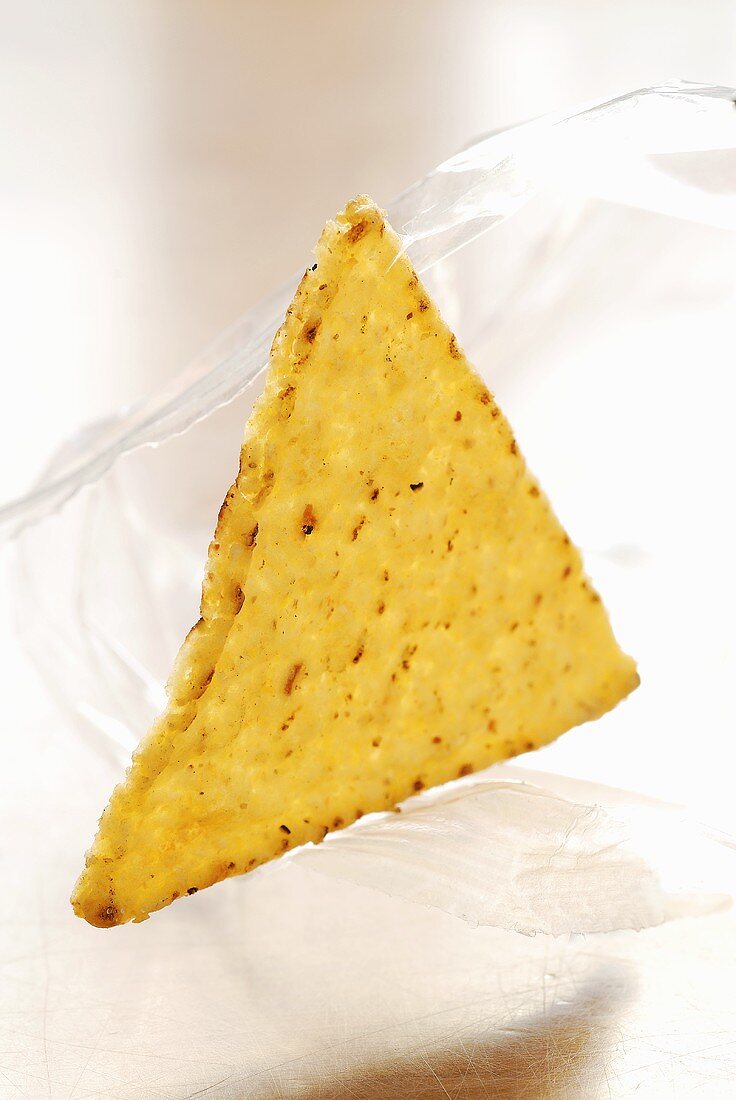 A tortilla chip