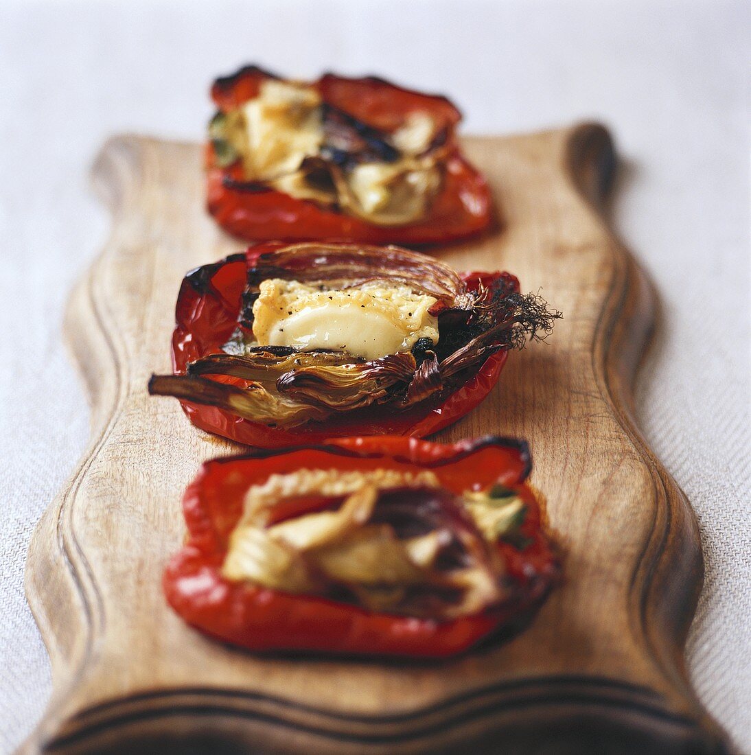 Baked stuffed peppers with goat's cheese stuffing