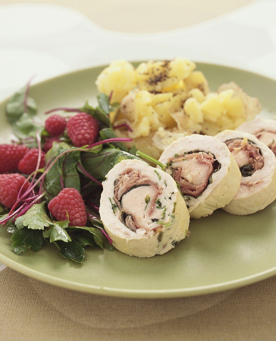 Chicken roulade with sage and Parma ham