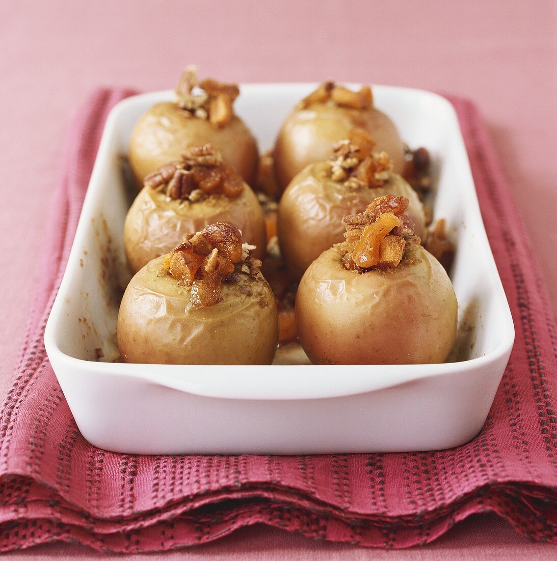 Baked apples with nut and apricot stuffing